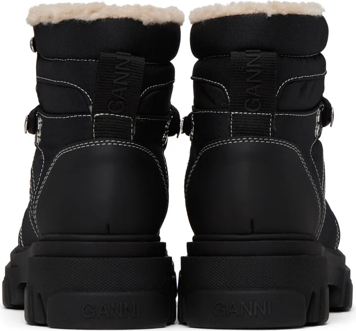 GANNI Black Cleated Hiking Boots - Image 2