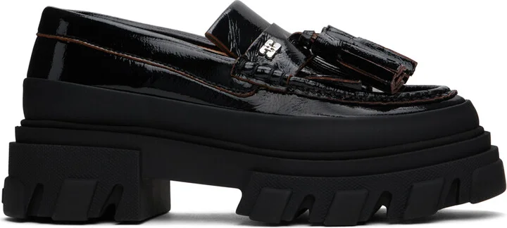 GANNI Black Cleated Loafers