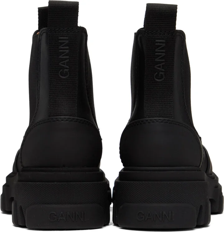 GANNI Black Cleated Low Chelsea Boots - Image 2