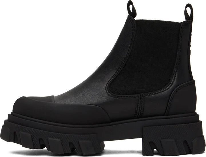 GANNI Black Cleated Low Chelsea Boots - Image 3