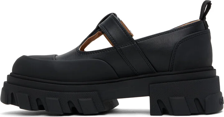GANNI Black Cleated Mary Jane Loafers - Image 3