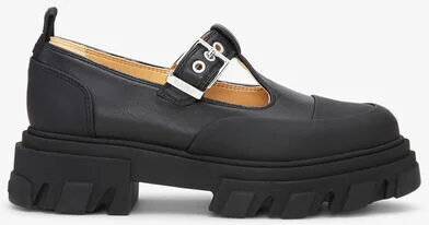 Ganni Black Cleated Mary Jane Shoes - Image 2