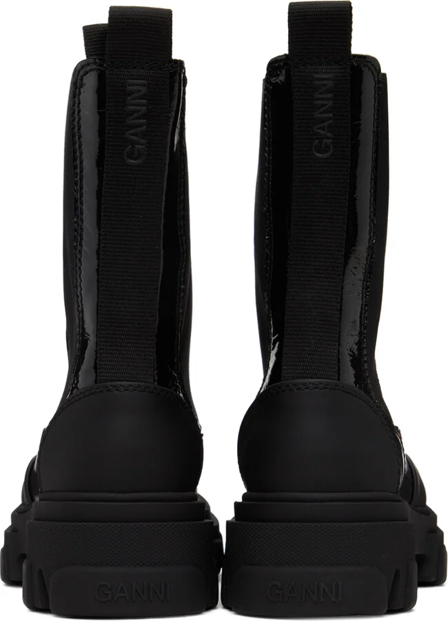 GANNI Black Cleated Mid Chelsea Boots - Image 2