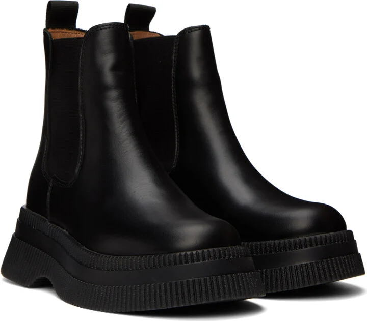 GANNI Black Creepers Chelsea Boots - Image 4