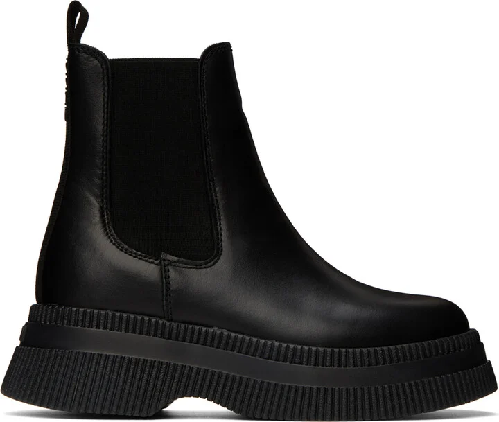 GANNI Black Creepers Chelsea Boots