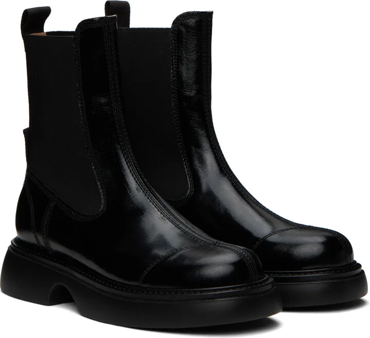 GANNI Black Everyday Mid Chelsea Boots - Image 4