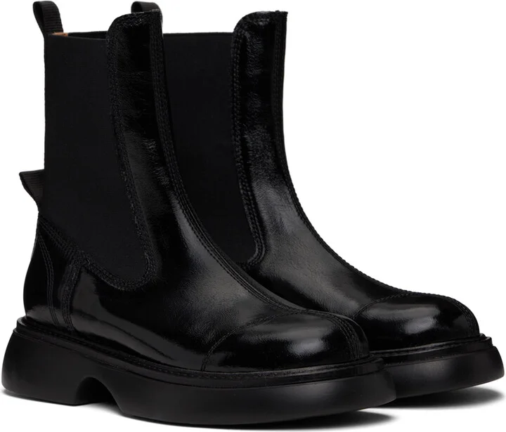 GANNI Black Everyday Mid Chelsea Boots - Image 4