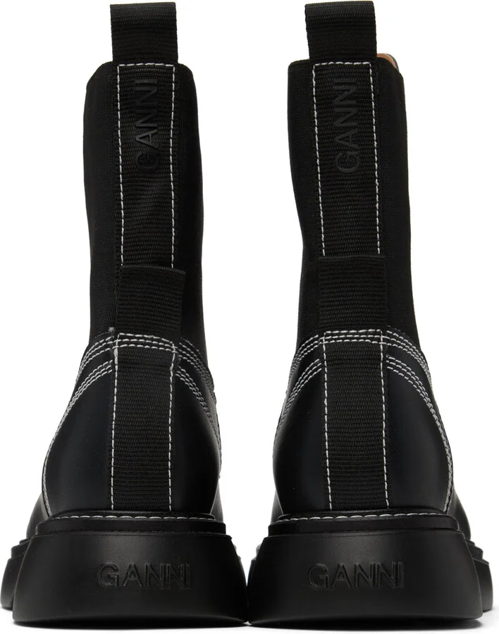 GANNI Black Everyday Mid Chelsea Boots - Image 2