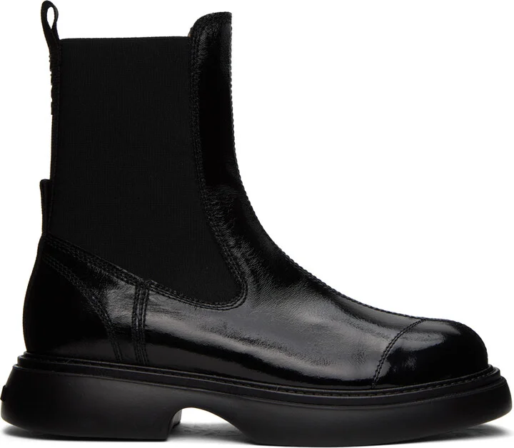 GANNI Black Everyday Mid Chelsea Boots