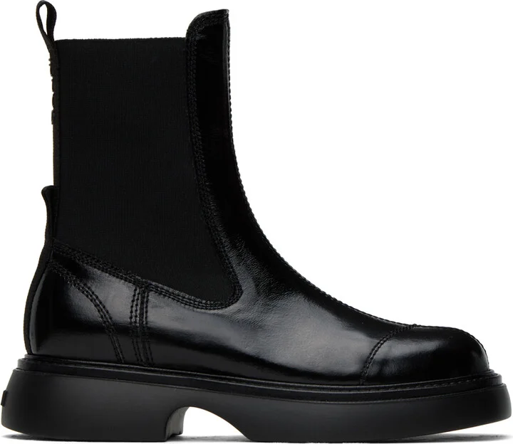 GANNI Black Everyday Mid Chelsea Boots