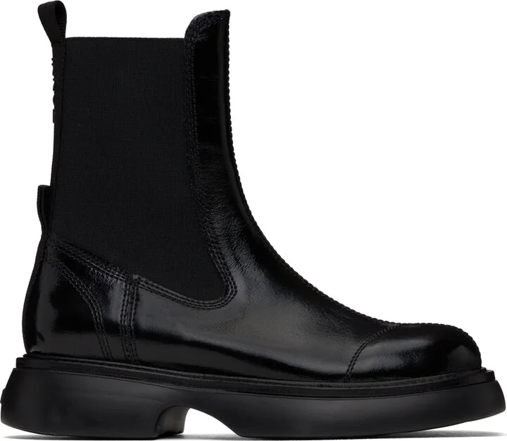 GANNI Black Everyday Mid Chelsea Boots