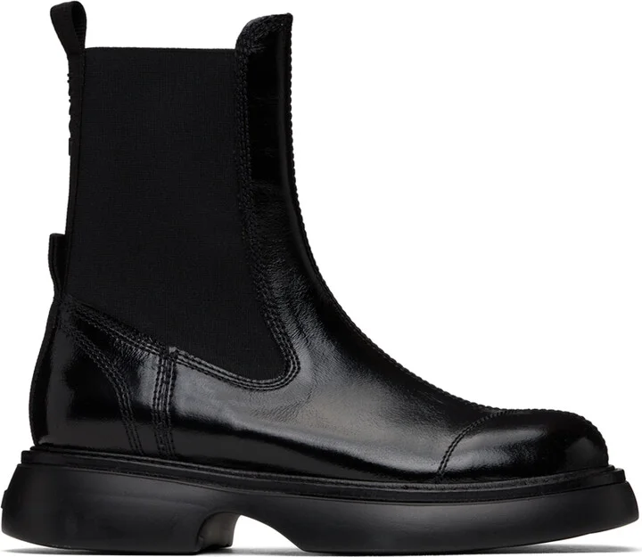 GANNI Black Everyday Mid Chelsea Boots