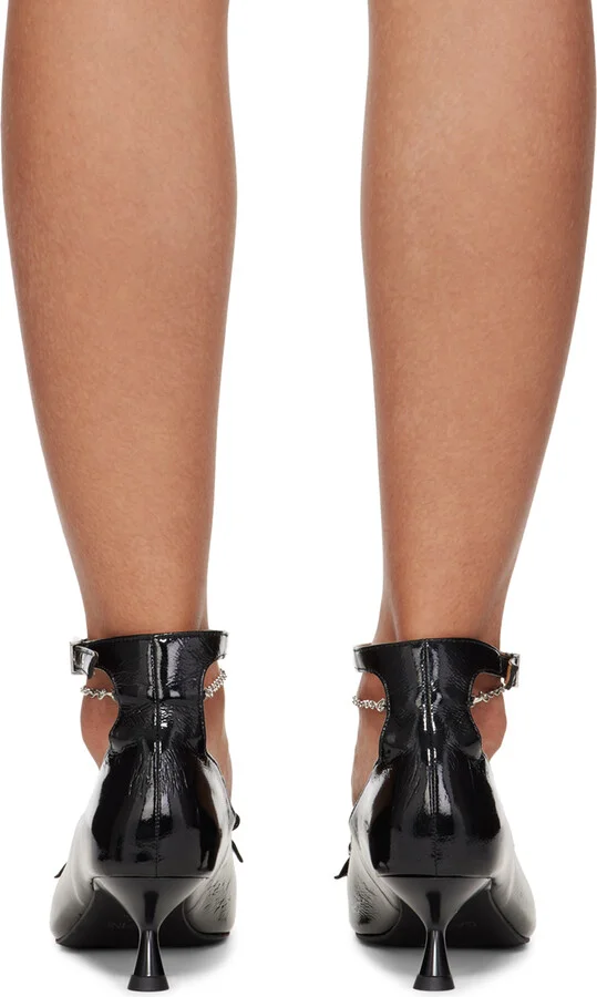 GANNI Black Eyelet Jewel Kitten Heels - Image 2