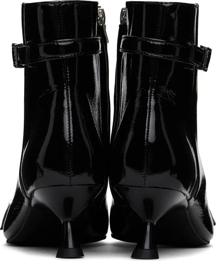 GANNI Black Eyelets Kitten Heel Boots - Image 2
