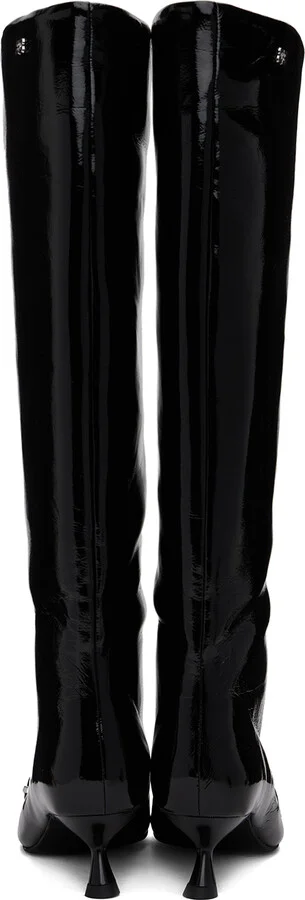 GANNI Black Eyelets Slouchy High Shaft Boots - Image 2