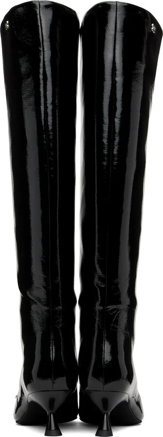 GANNI Black Eyelets Slouchy High Shaft Tall Boots - Image 2