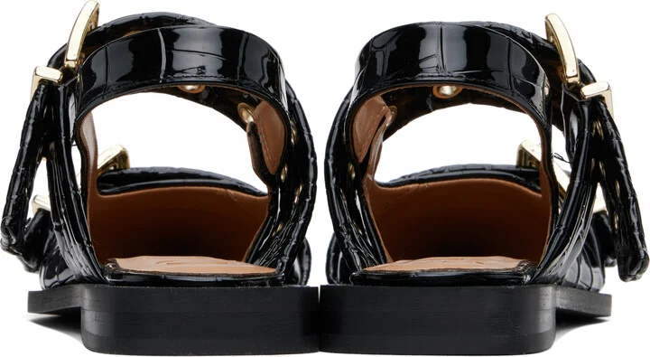 GANNI Black Feminine Buckle Ballerina Flats - Image 2
