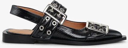 Ganni Black Feminine Buckle Ballerinas