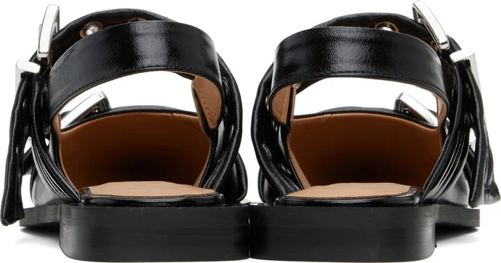 GANNI Black Feminine Buckle Flats - Image 2
