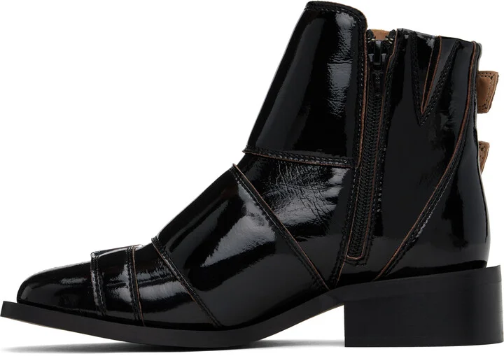 GANNI Black Feminine Buckle Naplack Boots - Image 3