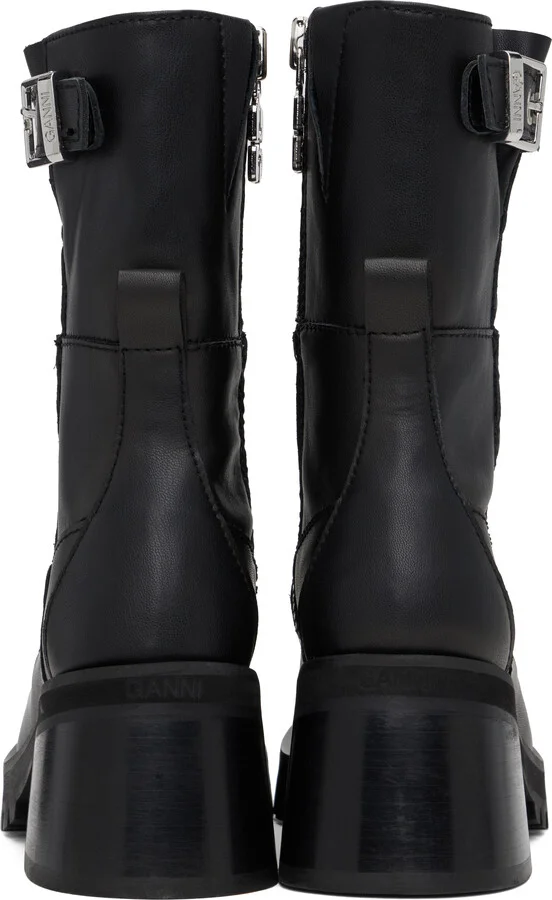 GANNI Black Feminine Buckle Platform Boots - Image 2