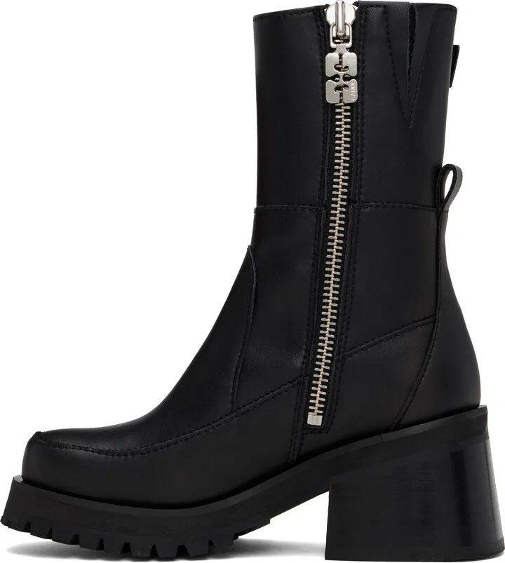 GANNI Black Feminine Buckle Platform Boots - Image 3