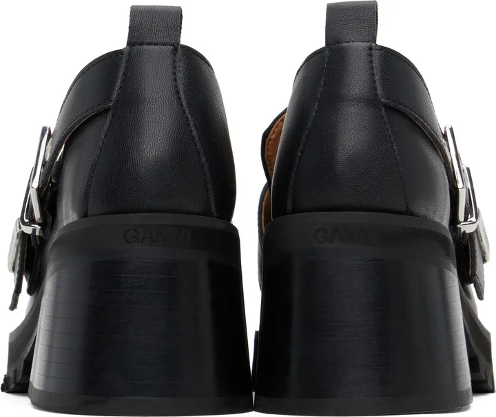 GANNI Black Feminine Buckle Platform Loafers - Image 2