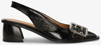 Ganni Black Feminine Buckle Slingback Pumps - Image 2