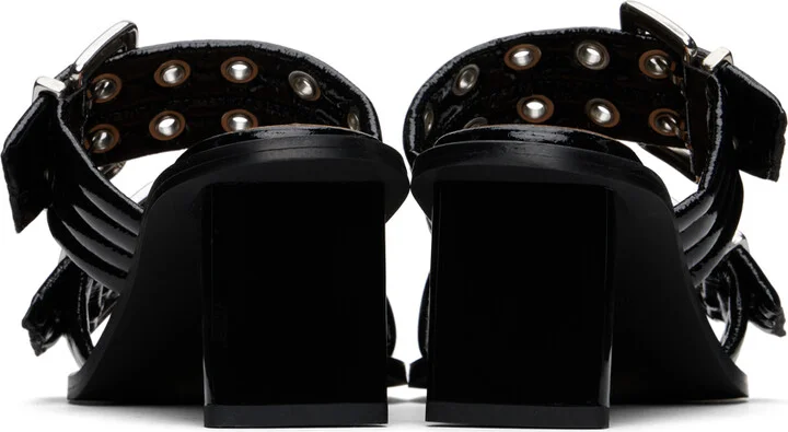 GANNI Black Feminine Buckled Heeled Sandals - Image 2