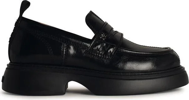 Ganni Black Leather Loafers