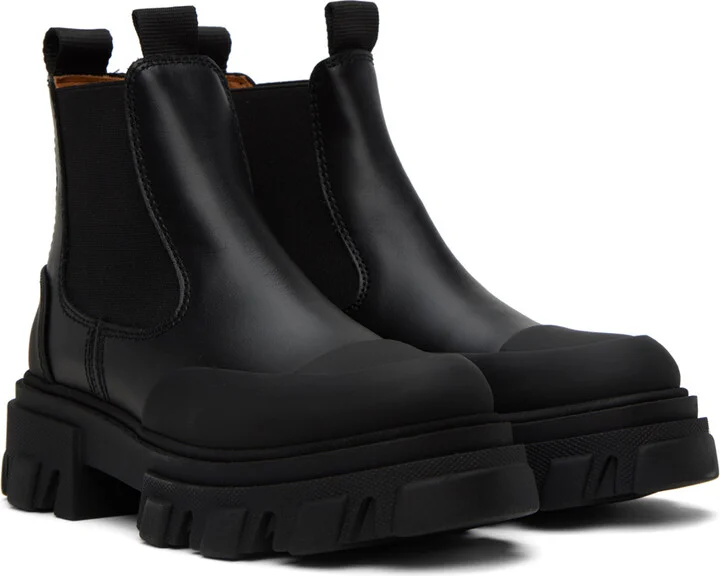 GANNI Black Low Chelsea Boots - Image 4