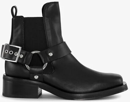 Ganni Black Low Cut Biker Chelsea Boots - Image 2