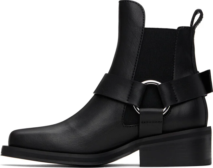 GANNI Black Low Cut Biker Chelsea Boots - Image 3