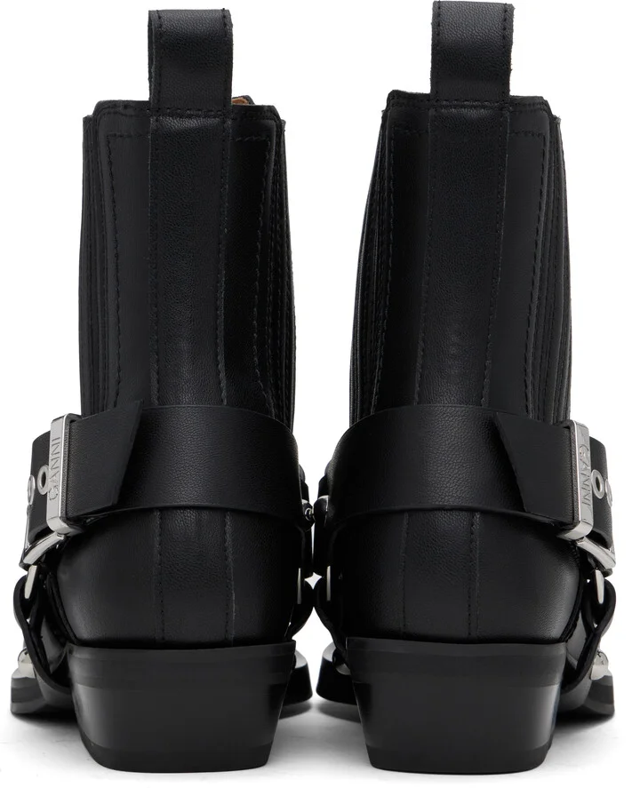 GANNI Black Low Cut Western Chelsea Boots - Image 2