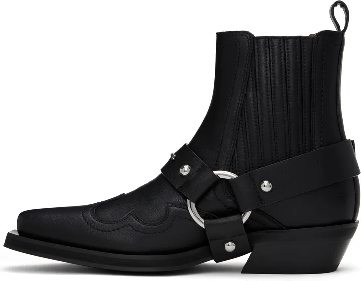 GANNI Black Low Cut Western Chelsea Boots - Image 3