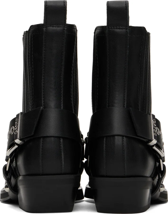 GANNI Black Low Cut Western Chelsea Boots - Image 2
