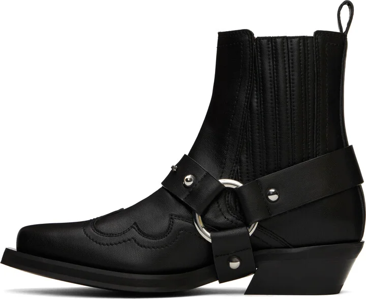 GANNI Black Low Cut Western Chelsea Boots - Image 3