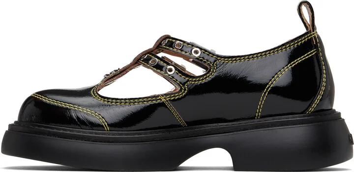 GANNI Black Mary Jane Loafers - Image 3