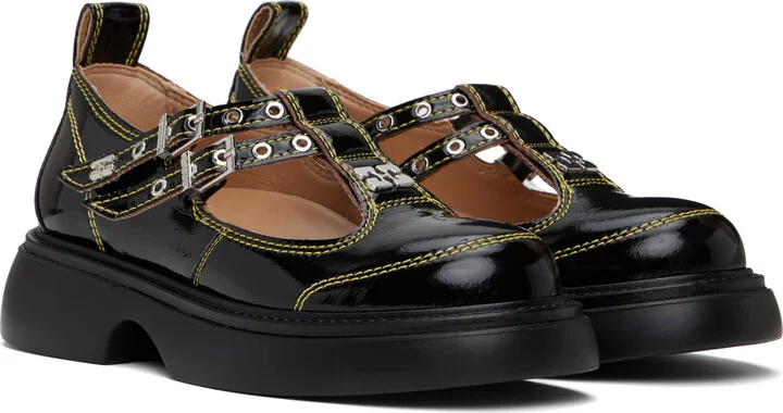GANNI Black Mary Jane Loafers - Image 4
