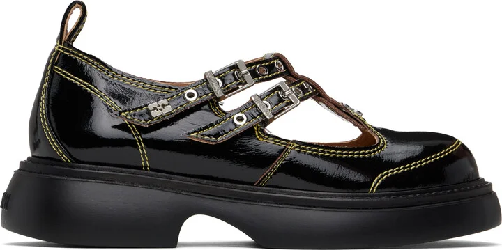 GANNI Black Mary Jane Loafers