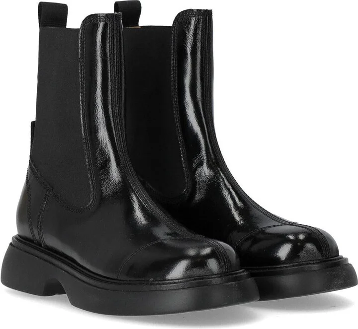 Ganni Black Naplack Mid Chelsea Boot - Image 2
