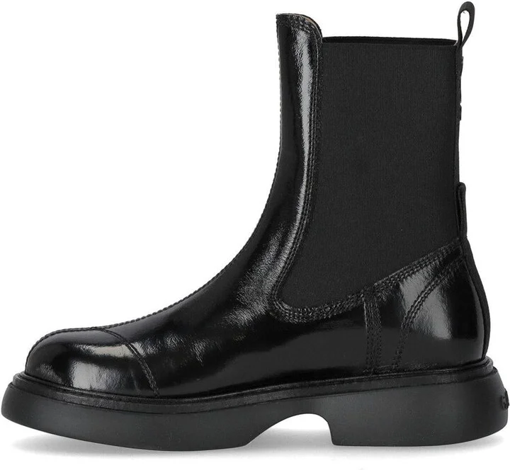 Ganni Black Naplack Mid Chelsea Boot - Image 3