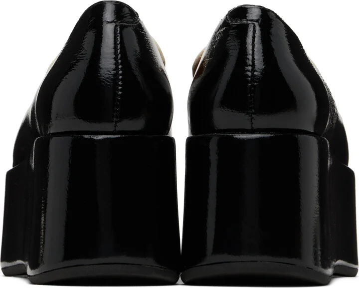 GANNI Black & Off-White Butterfly Chain Platform Loafers - Image 2