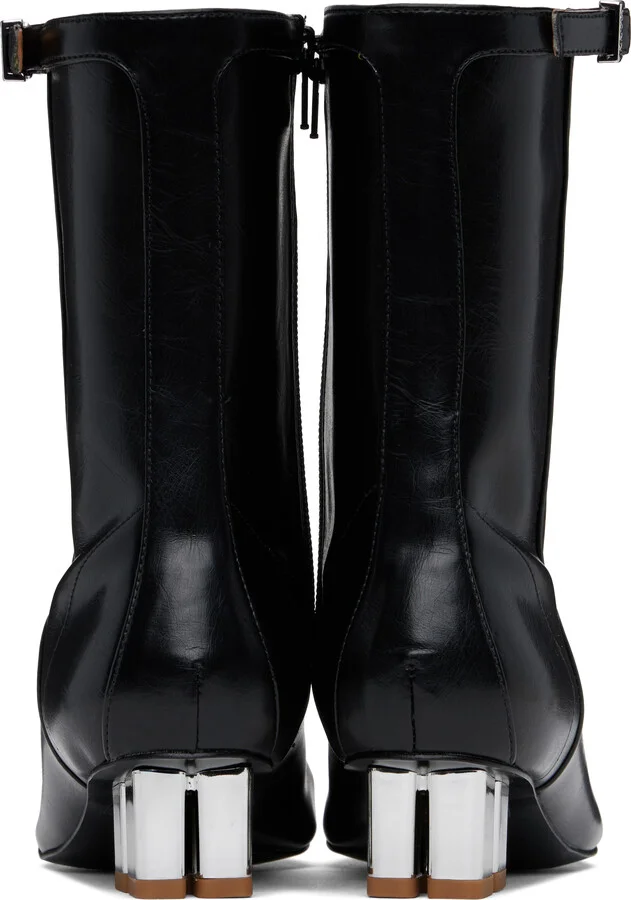 GANNI Black Oleatex Eyelets Lace-Up Ankle Boots - Image 2