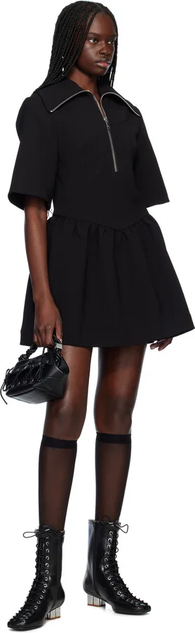 GANNI Black Oleatex Eyelets Lace-Up Ankle Boots - Image 5