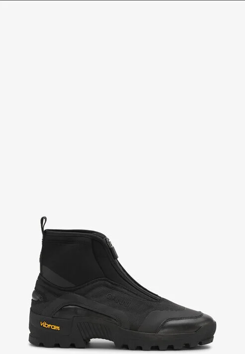 Ganni Black Performance High Top Zip Sneakers - Image 2