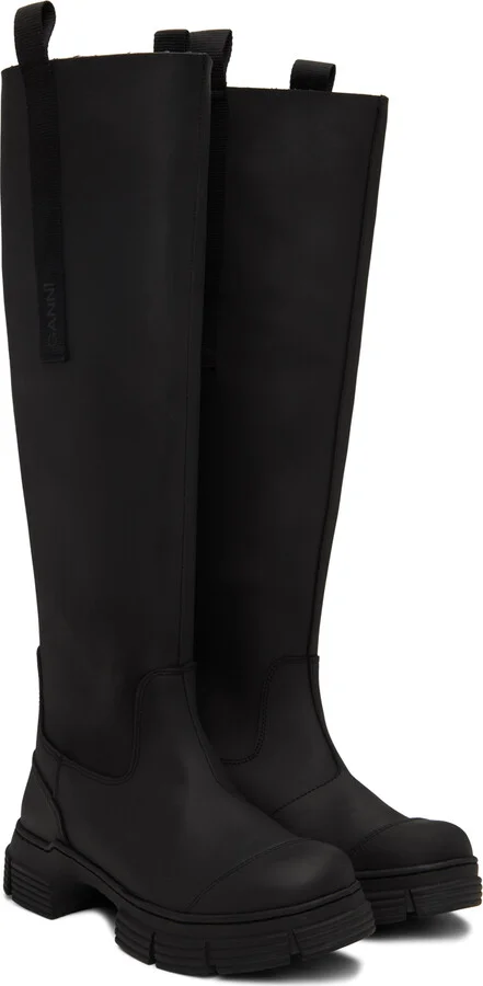 GANNI Black Recycled Rubber Country Boots - Image 4