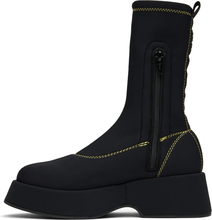 GANNI Black Retro Flatform Sock Boots - Image 3