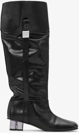 Ganni Black Slouchy Knee Boots