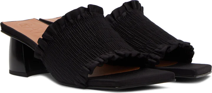 GANNI Black Smock Mules - Image 4